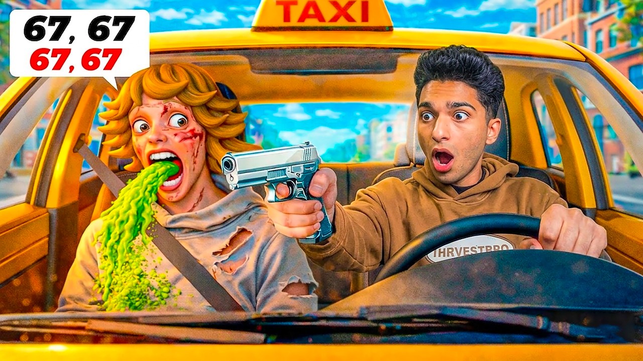 اشتغلت سواق تاكسي ووصلت زباين جديده من ضمنهم بقره وحرامي وشحات وسرقتهم 😂😱 | taxi driver vr