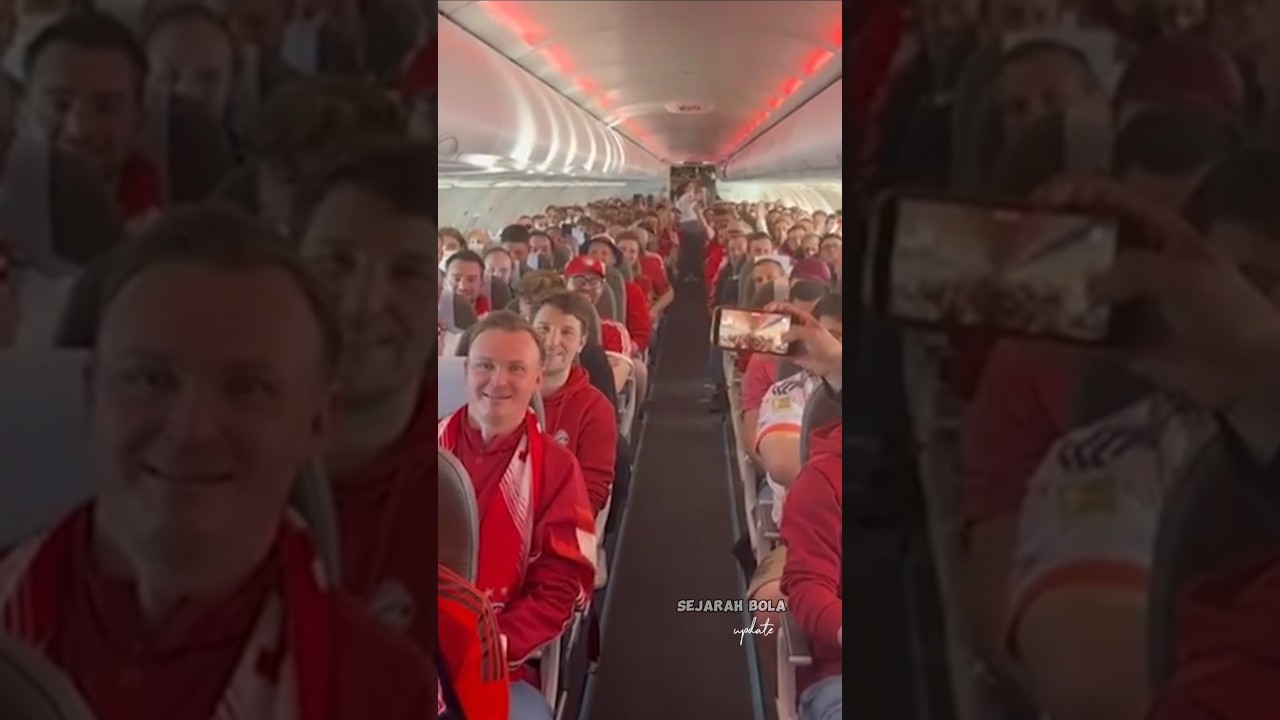 Saat satu pesawat diisi fans Munchen semua!