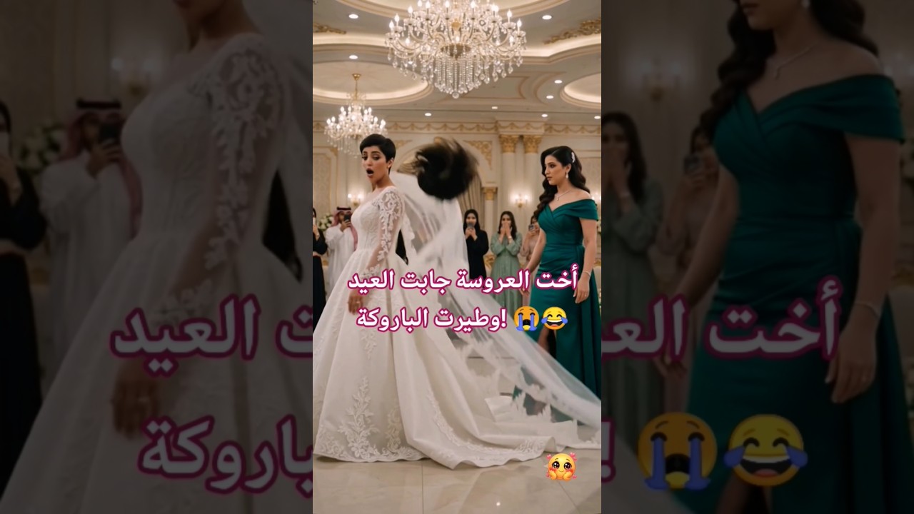 أخت العروسة جابت العيد وطيرت الباروكة! 😭😂 #shorts #عروس #كوميدي #ضحك #حفل_2026