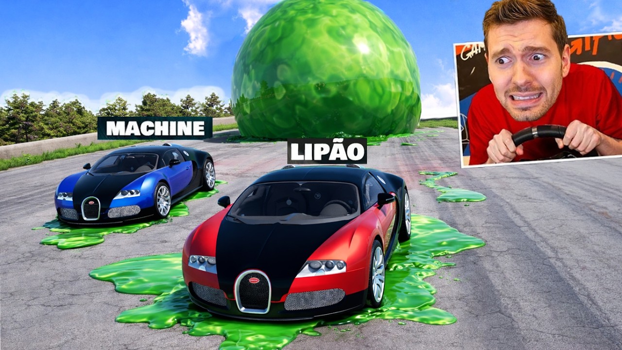 100 METROS DE SLIME vs CARRO no BeamNG Drive Multiplayer