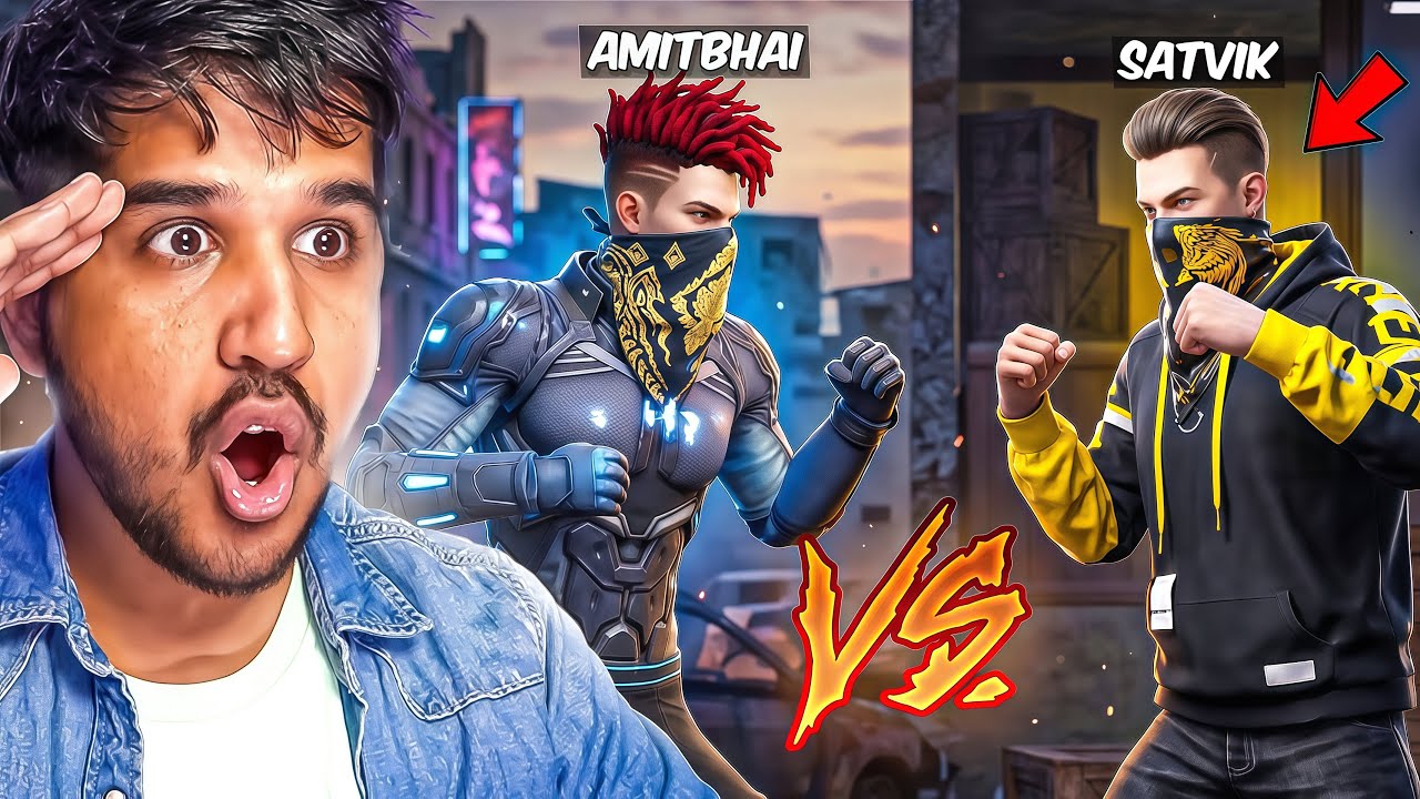 AMITBHAI vs SATVIK vs NAYAN in FREE FIRE 🔥😨