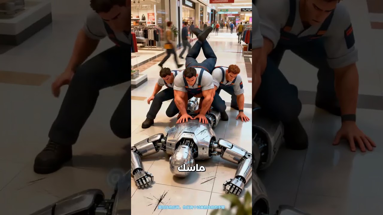 🤖 الروبوت الهارب! شاهد كيف دمر إنسان آلي واجهة المحل ومن أنقذ الموقف في النهاية؟ | قصص روعة #شورت