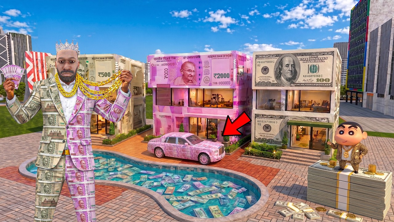 Franklin Make Three Money House in Indian Bike Driving 3D