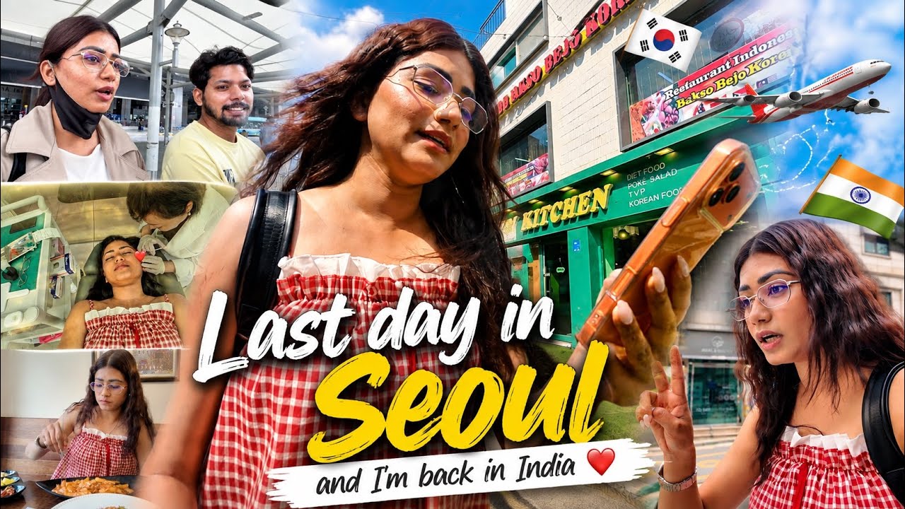 🇰🇷 LAST DAY IN SEOUL 😭 | Vegan Food, Lots of Shopping & Finally Back to India 🇮🇳