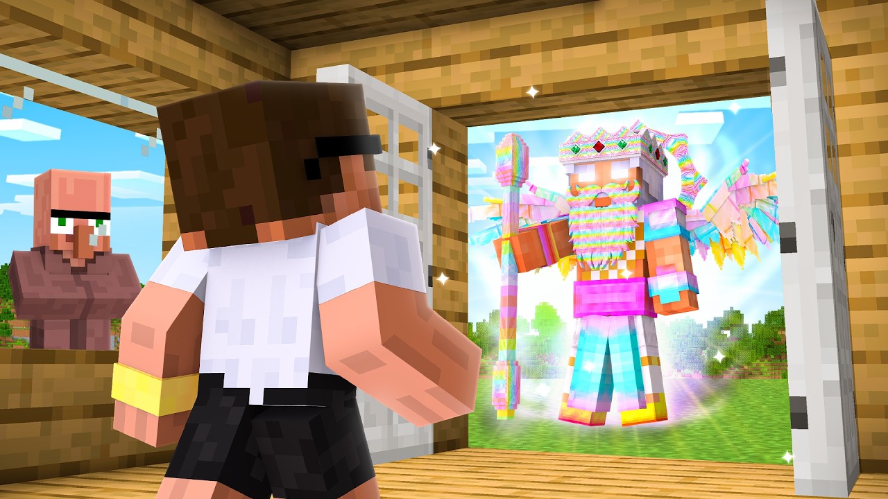 The Rainbow God knocked on my door in Minecraft..