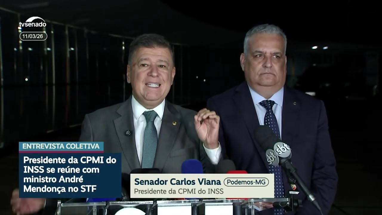 CPMI do INSS: Carlos Viana concede entrevista após reunião com ministro André Mendonça - 11/03/26