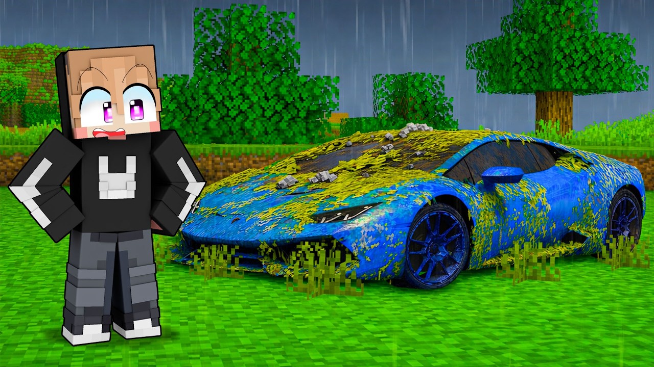 AKU MENEMUKAN MOBIL LAMBORGHINI TERBENGKALAI DI MINECRAFT!!