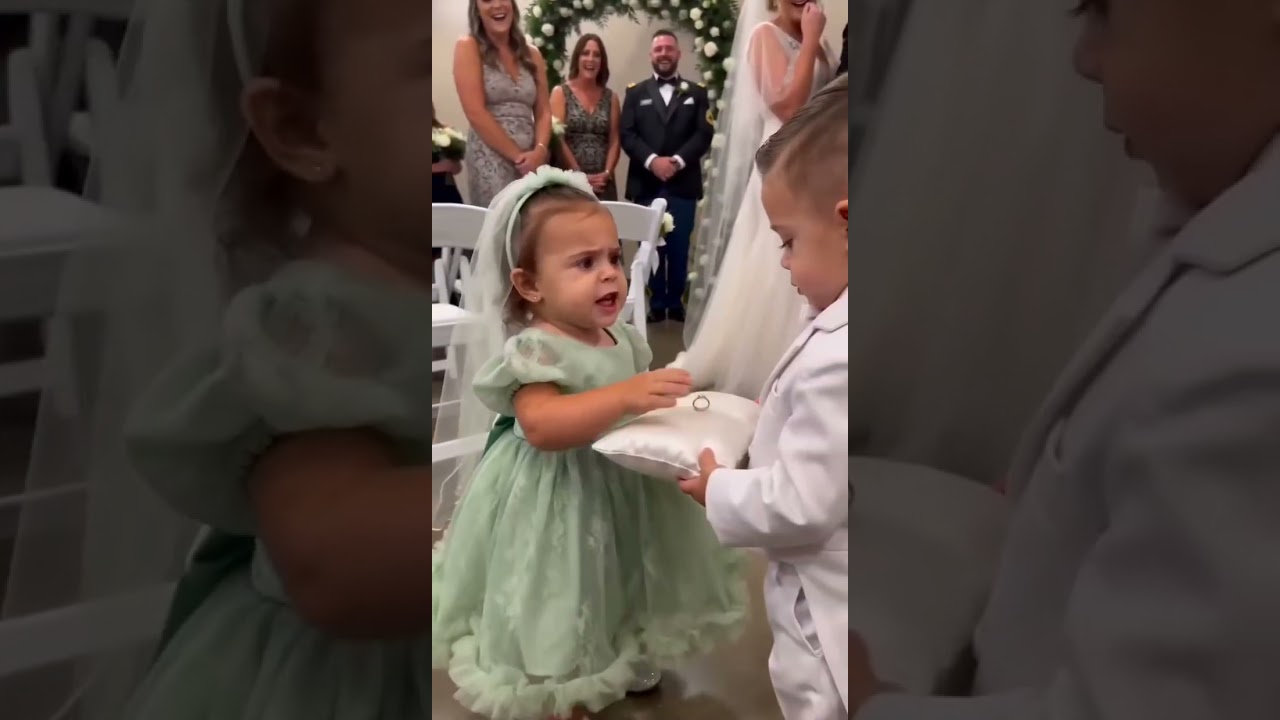 Ring Bearer's Mistake Leads to Flower Girl's Hero Moment! ➡️#baby#wholesome#viral