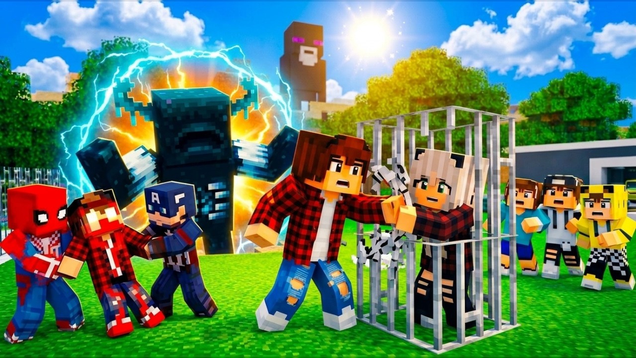 ماين كرافت لكن نسختي الشريرة هجم على بيتنه واخذ طيبة وسبايدرمان ساعدنه 😭🔥 #فلم_ماين_كرافت