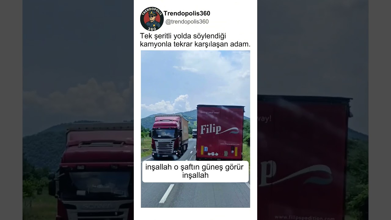 Tek Şeritli Yolda Söylendiği Kamyoncuyla Tekrar Karşılaşan Adam..🤔