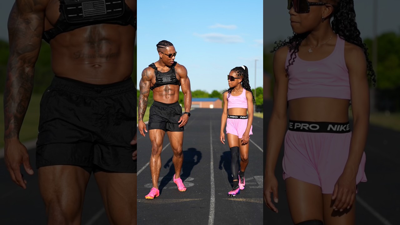 Racing my daughter, and if she wins… I’ll finally buy her a cellular phone📱😭