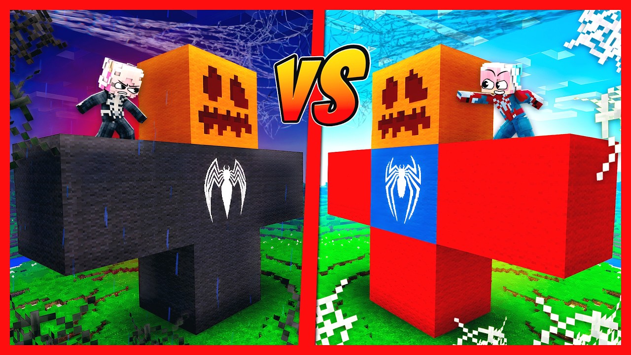 ATUN & MOMON, SPIDERMAN VS VENOM GOLEM !! Feat @sapipurba Minecraft