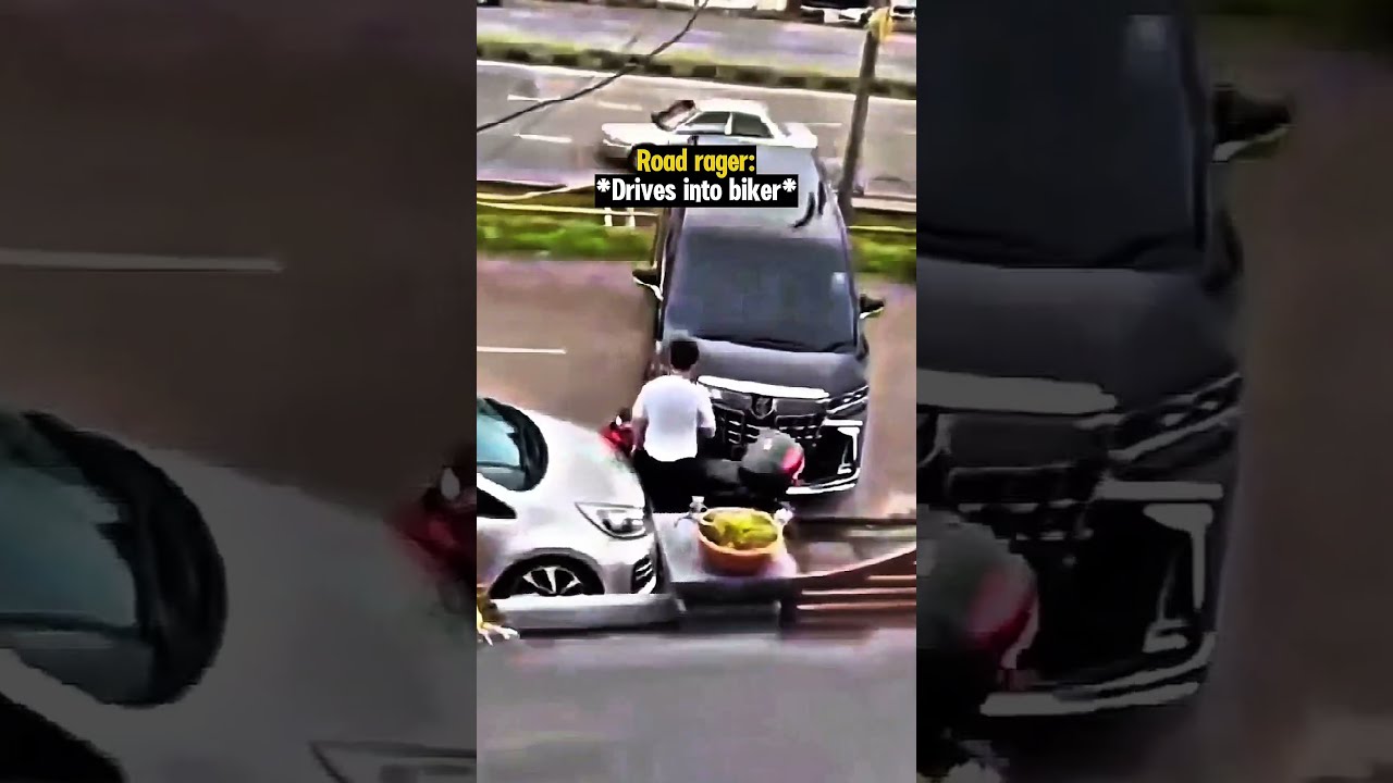 Dumb Driver Road Rages Biker