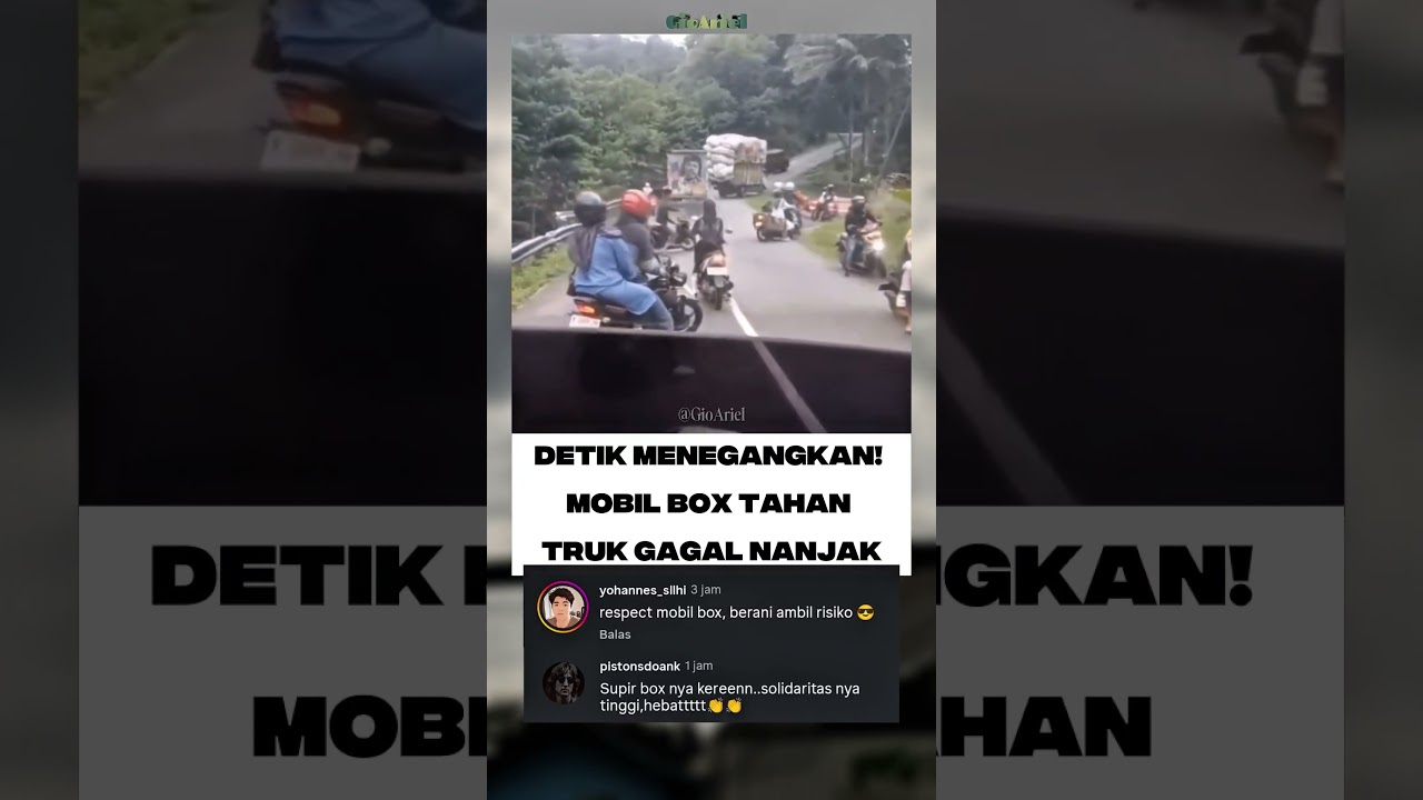 Mobil Box Tahan Truk Gagal Nanjak #shorts #gioariel #viral #trending #fyp #videoshorts