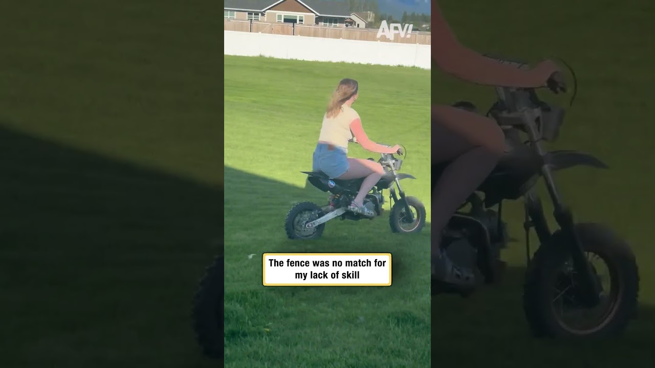 The fence was no match for my lack of skill - Published by America's Funniest Home Videos