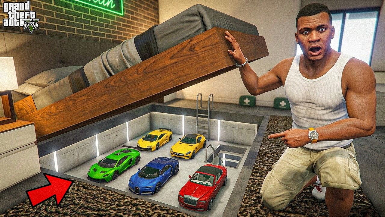 Franklin Made A Hidden Secret Garage Under His Bed in GTA 5 !