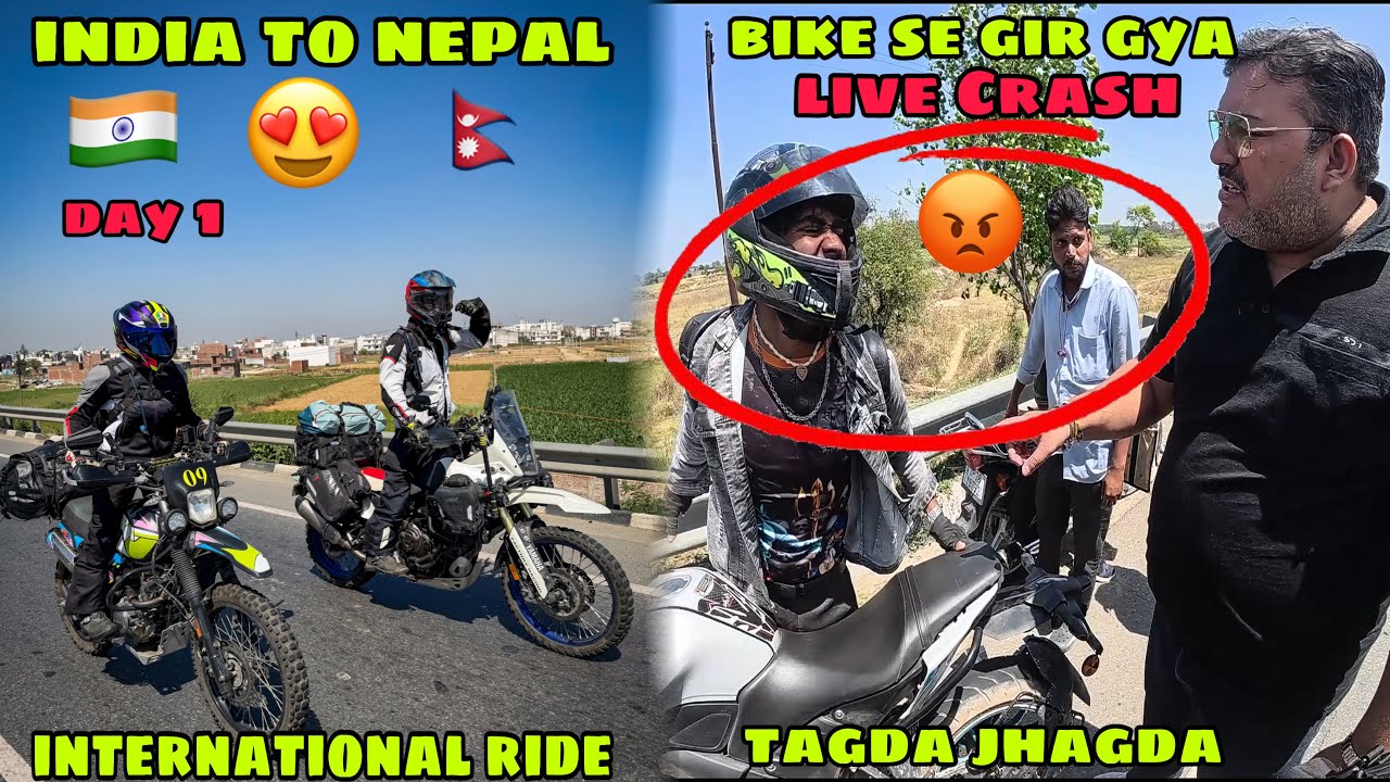 India to Nepal - International Ride starts 😍 Day 1 mai hi tagdi bhasad ho gyi 😡 aisa nhi socha tha 😫