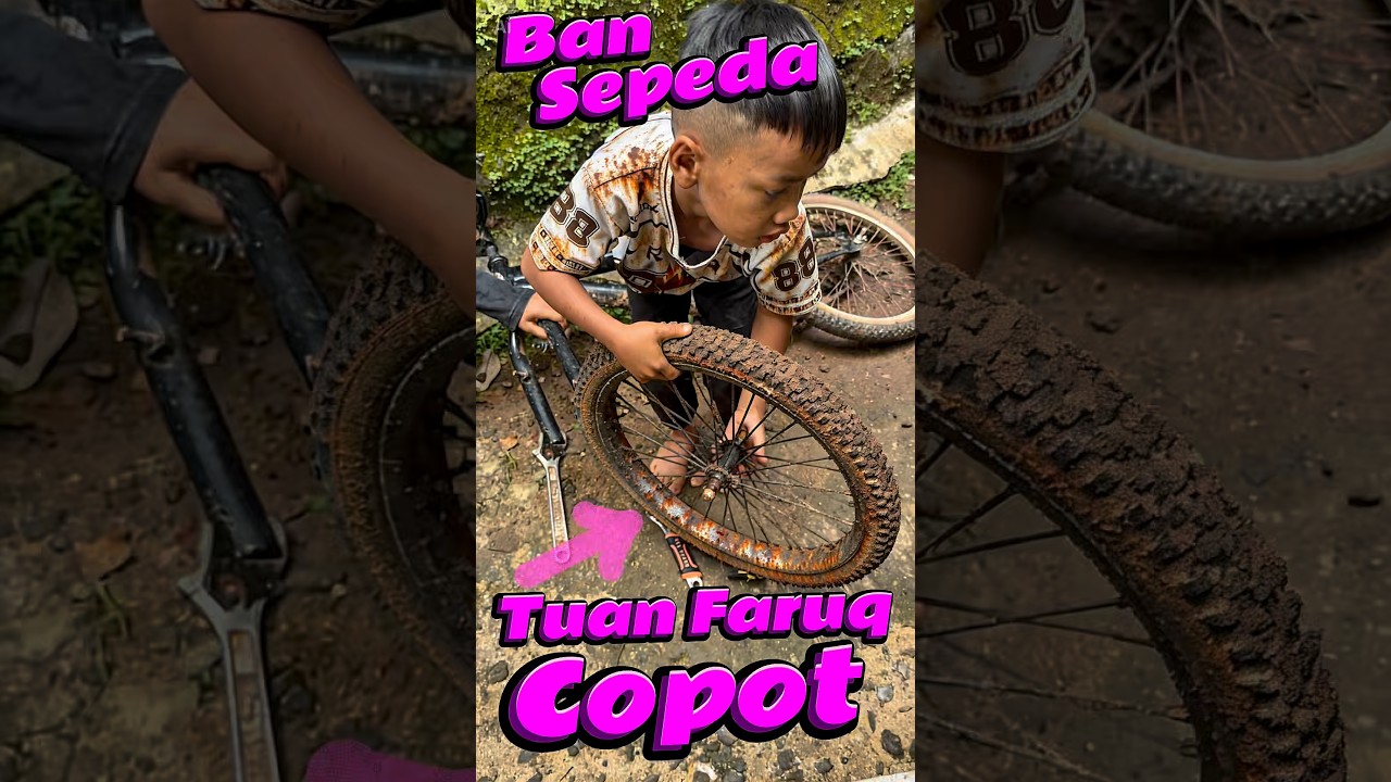 Ban sepeda tuan Faruq copot #comedy #minivlog #anakdesa #sepeda