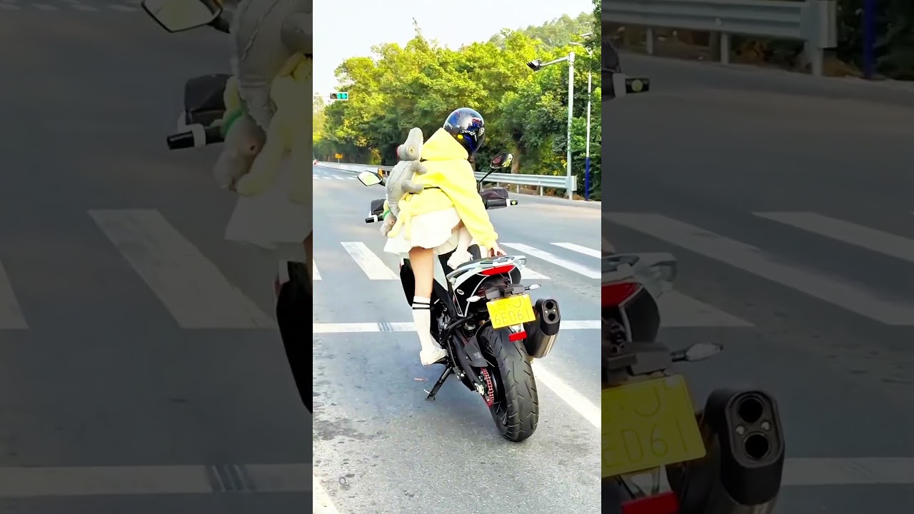 وقفت عند الإشارة… واللي عملته بعدها أدهش الجميع! 😱🏍️
