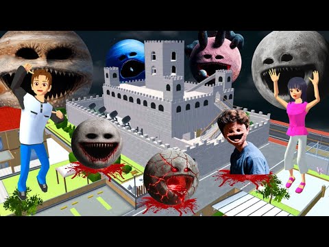 Yuta Mio Buat Benteng Raksasa Paling Aman Dari PASUKAN THE MOON WAKE UP 😱| Sakura School Simulator