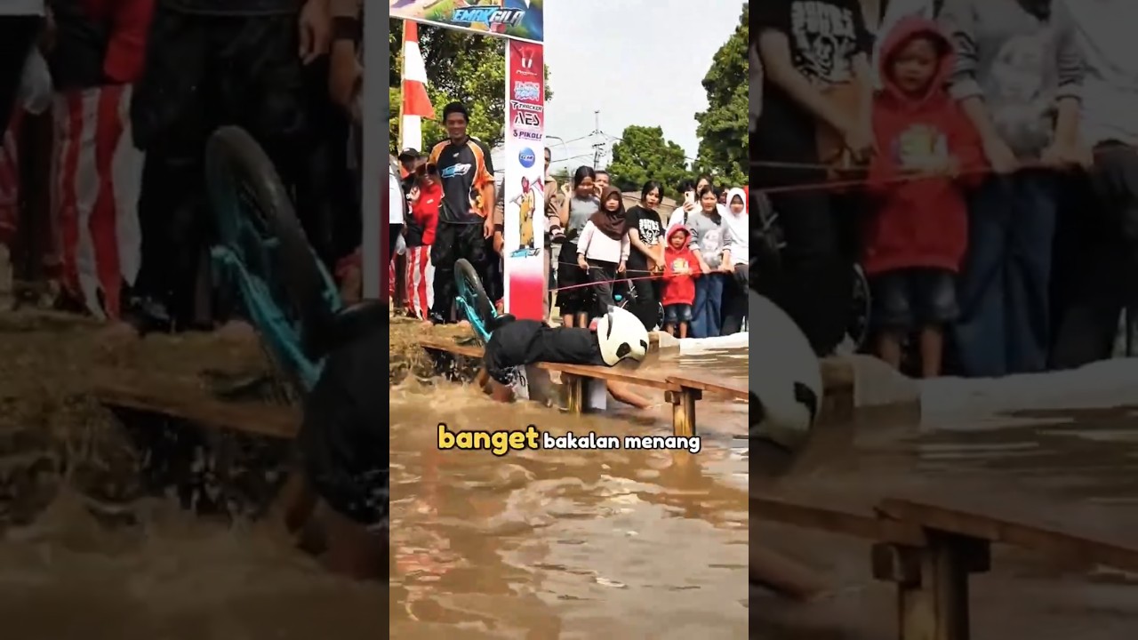 Ketika Lomba Bersepeda Diatas Kolam