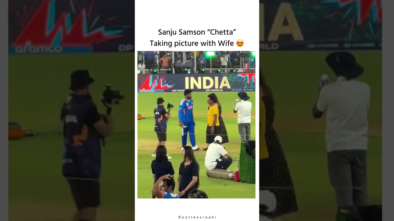Sanju Samson Man of the Tournament take picture with Wife #short #viral #indvsnz #t20worldcup
