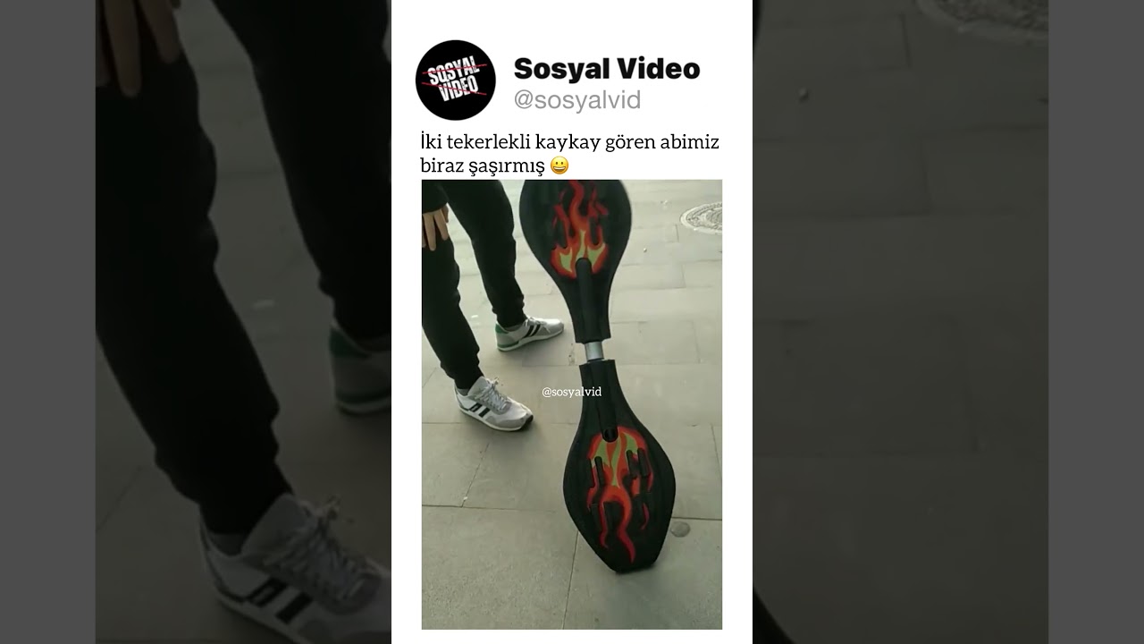 İki tekerlekli kaykay gören abimizbiraz şaşırmış 😀