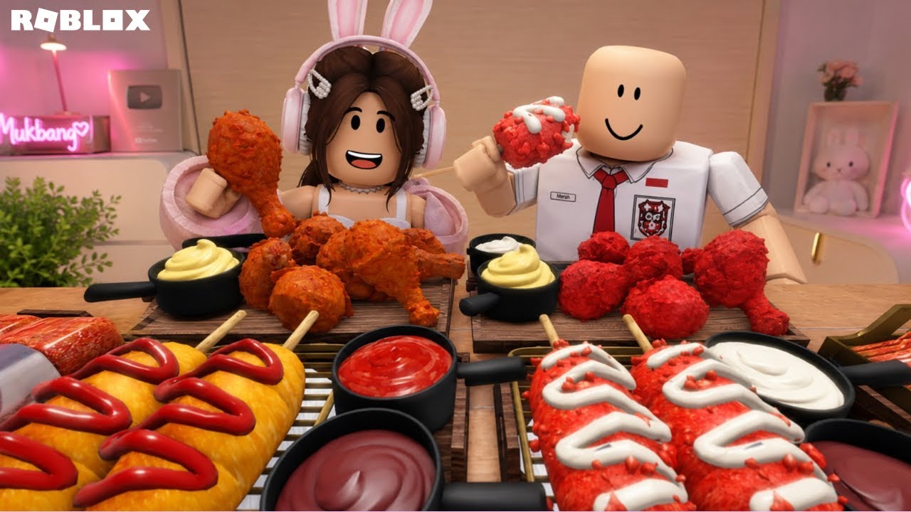 AKU COBA MUKBANG SEMUA MAKANAN DI ROBLOX 😄 | MUKBANG GAME