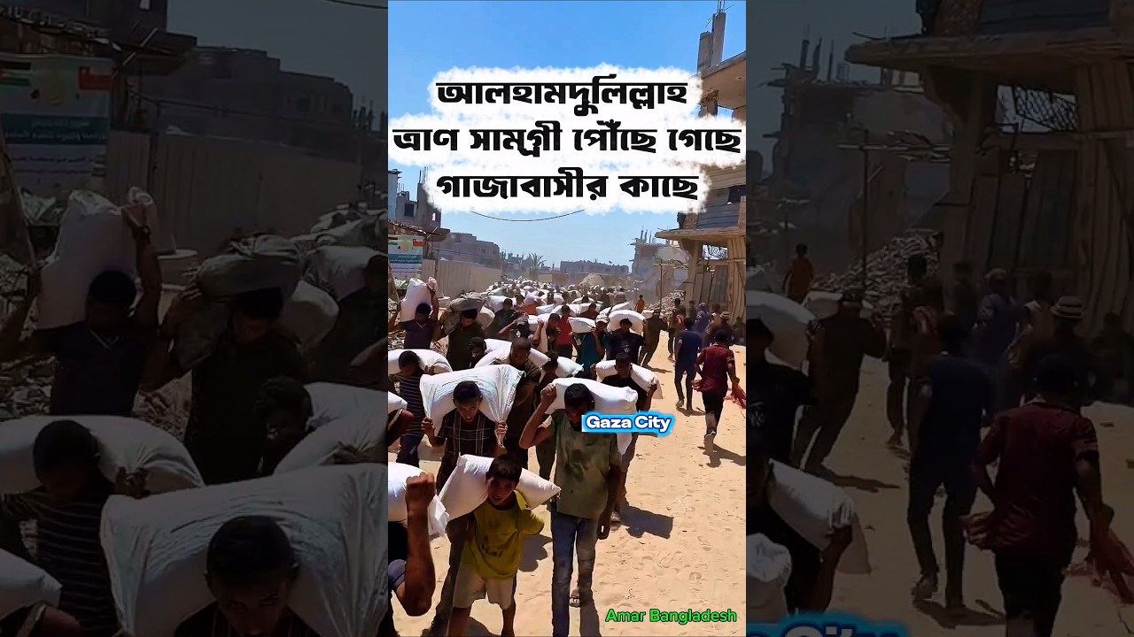 আলহামদুলিল্লাহ গাজার ঘরে ঘরে ত্রাণসামগ্রী পৌঁছে যাচ্ছে। Gaza news today | Humanitarian aid to gaza