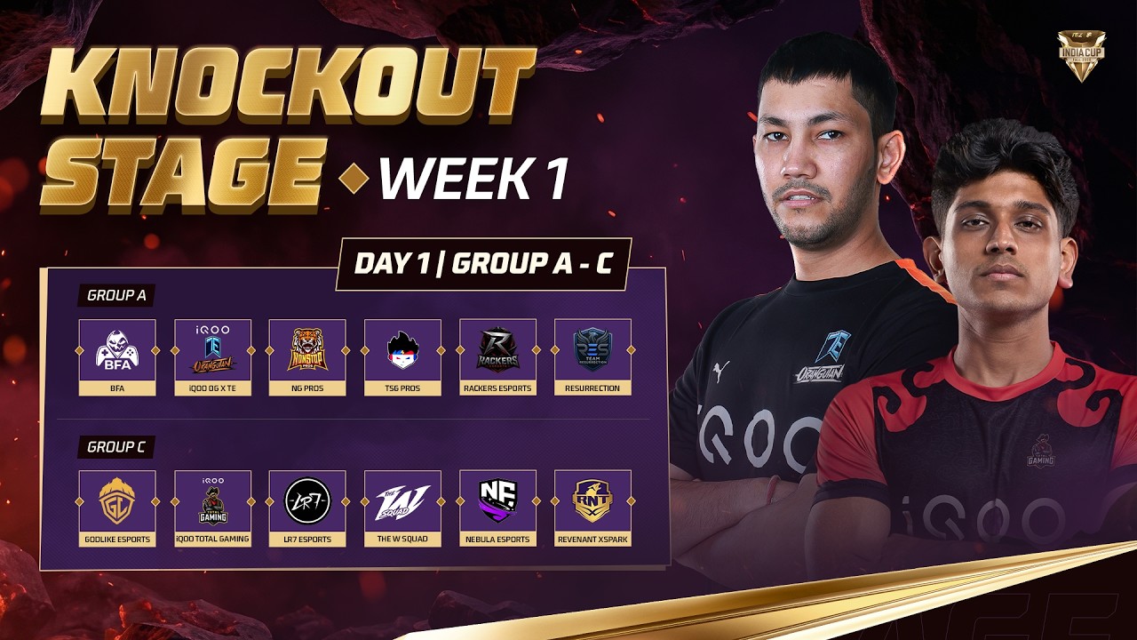 🔴 [Hindi] TEZ FFMIC 2026 Fall | Knockout Stage - Week 1 | Group A - C