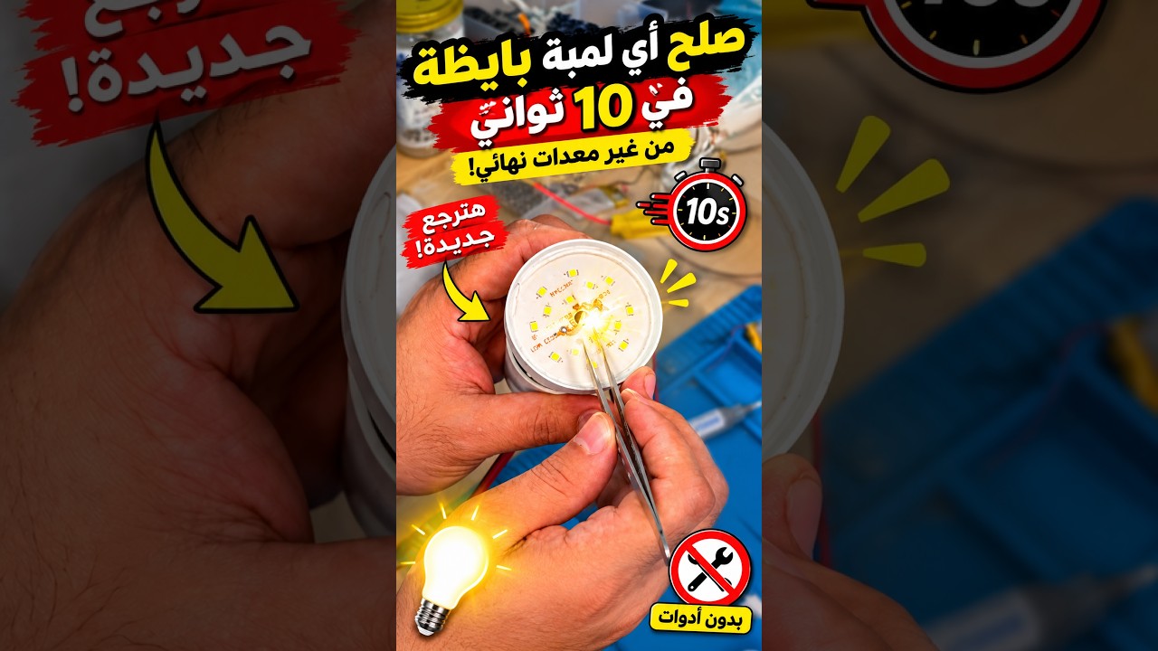 صلّح أي لمبة بايظة في 10 ثواني 😱💡 من غير معدات نهائي!