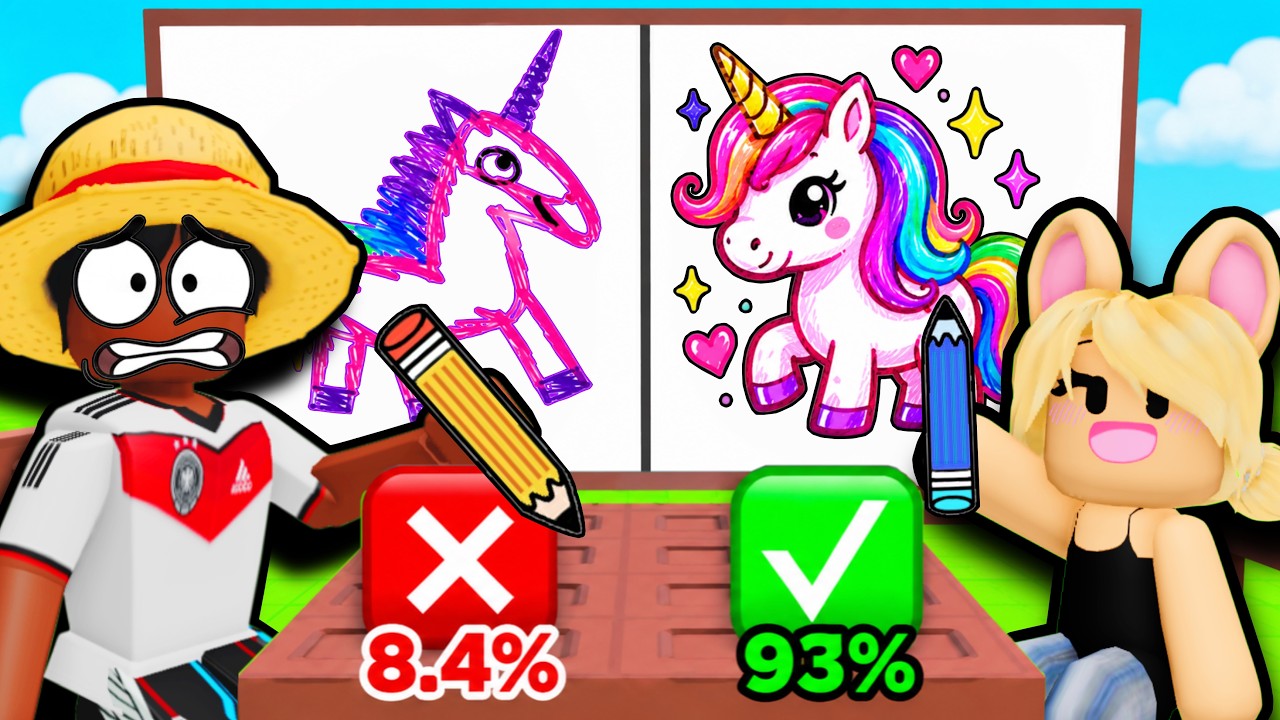🎨 PIZÃO X LARIZINHA DESAFIO DE QUEM DESENHA MELHOR NO ROBLOX!
