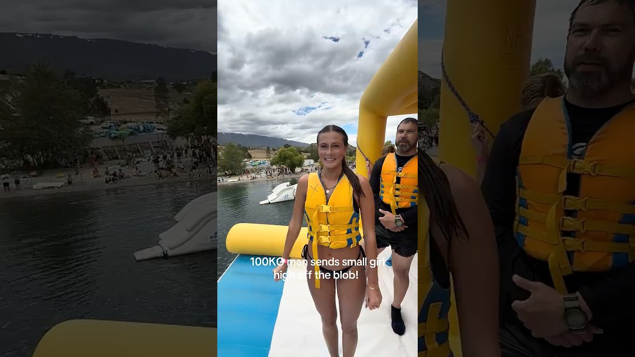 Crazy blobbing! #lake blob #waterpark #newzealand #amusementpark - Published by Kiwi Water Park