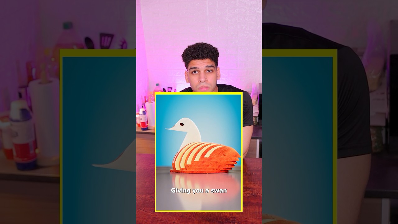 تقطيع التفاحه 🍎 على شكل وزة 🦢