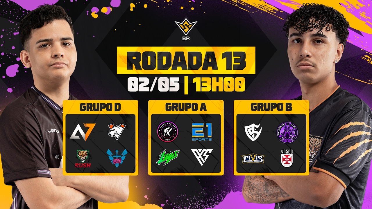 🚨FFWS BR 🏆 RODADA 13 - GRUPOS D, A e B | FREE FIRE AO VIVO🚨 #freefire