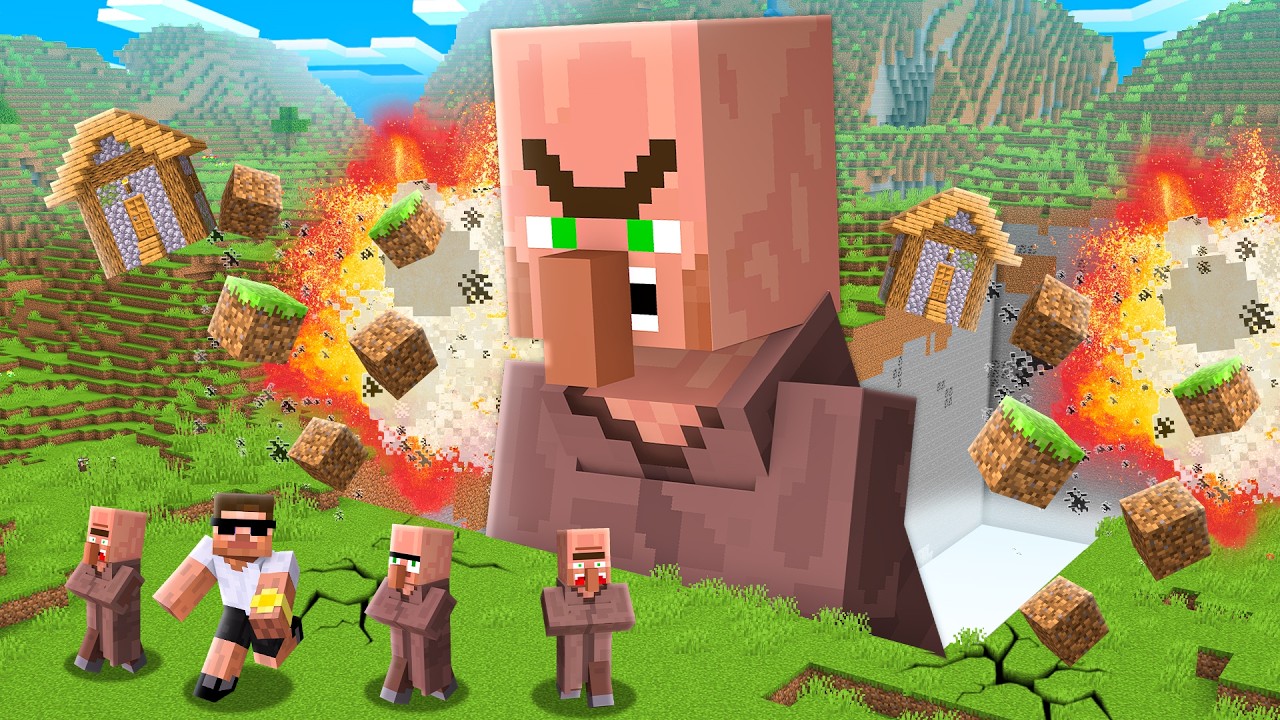 A GIANT ANGRY VILLAGER ATTACK OUR VILLAGE..