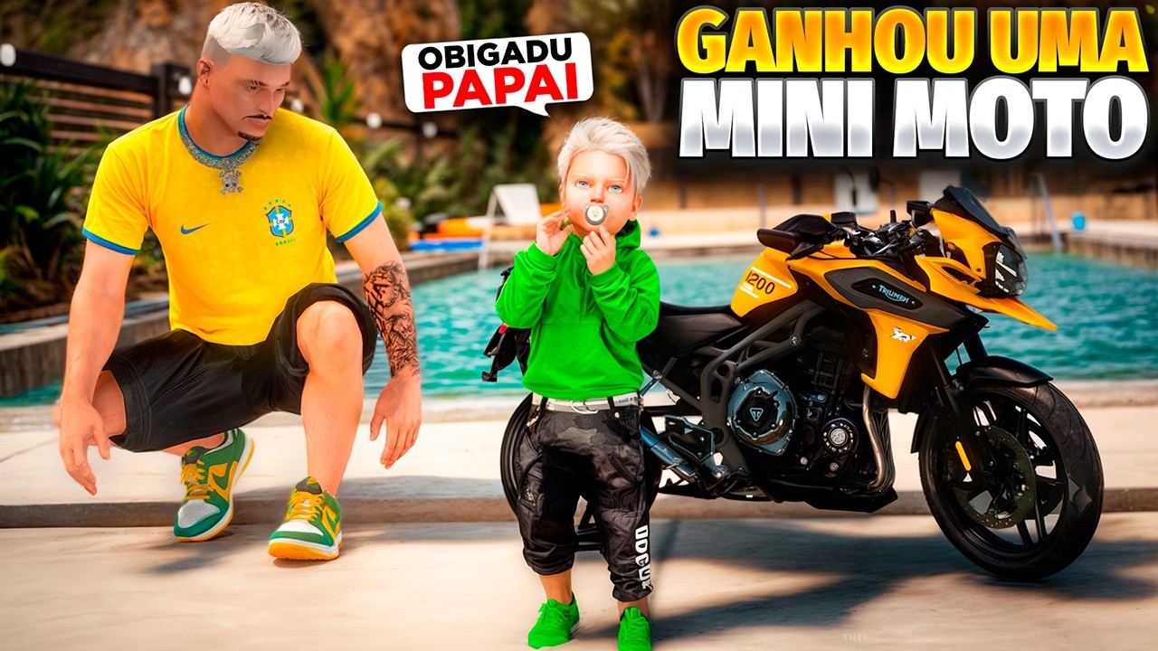 DEI UMA MINI MOTO PRO MEU FILHO DAR GRAU! ME ARREPENDI?😱🚀 (GTA 5)