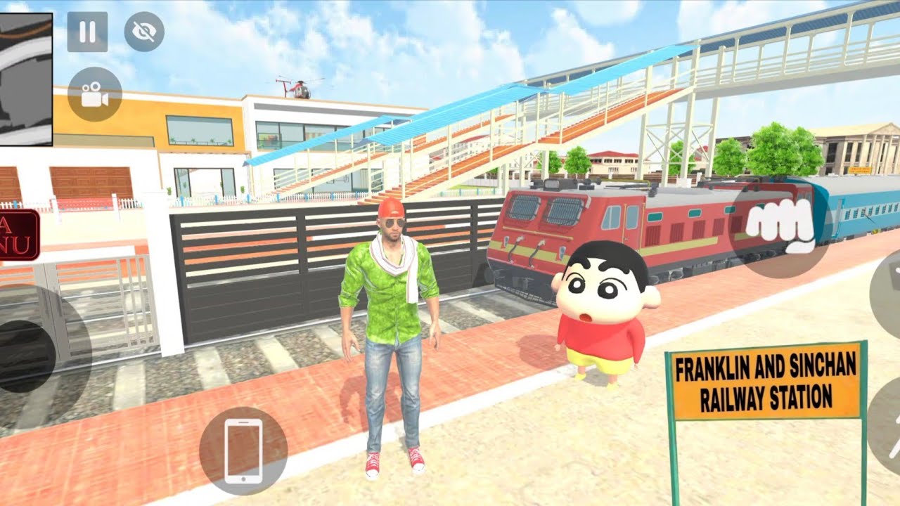 Franklin and Shinchain open new railway station 🚂 Indian theft Auto simulator 🤩🎉