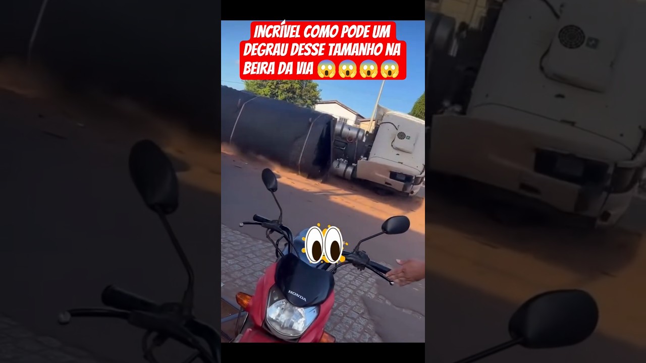 motociclista ainda avisou que ia tombar né #caminhão #caminhoneiro