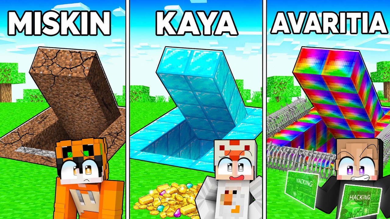 KITA BUAT BUKER ANTI KIAMAT MISKIN VS KAYA VS AVARITIA DI MINECRAFT!!
