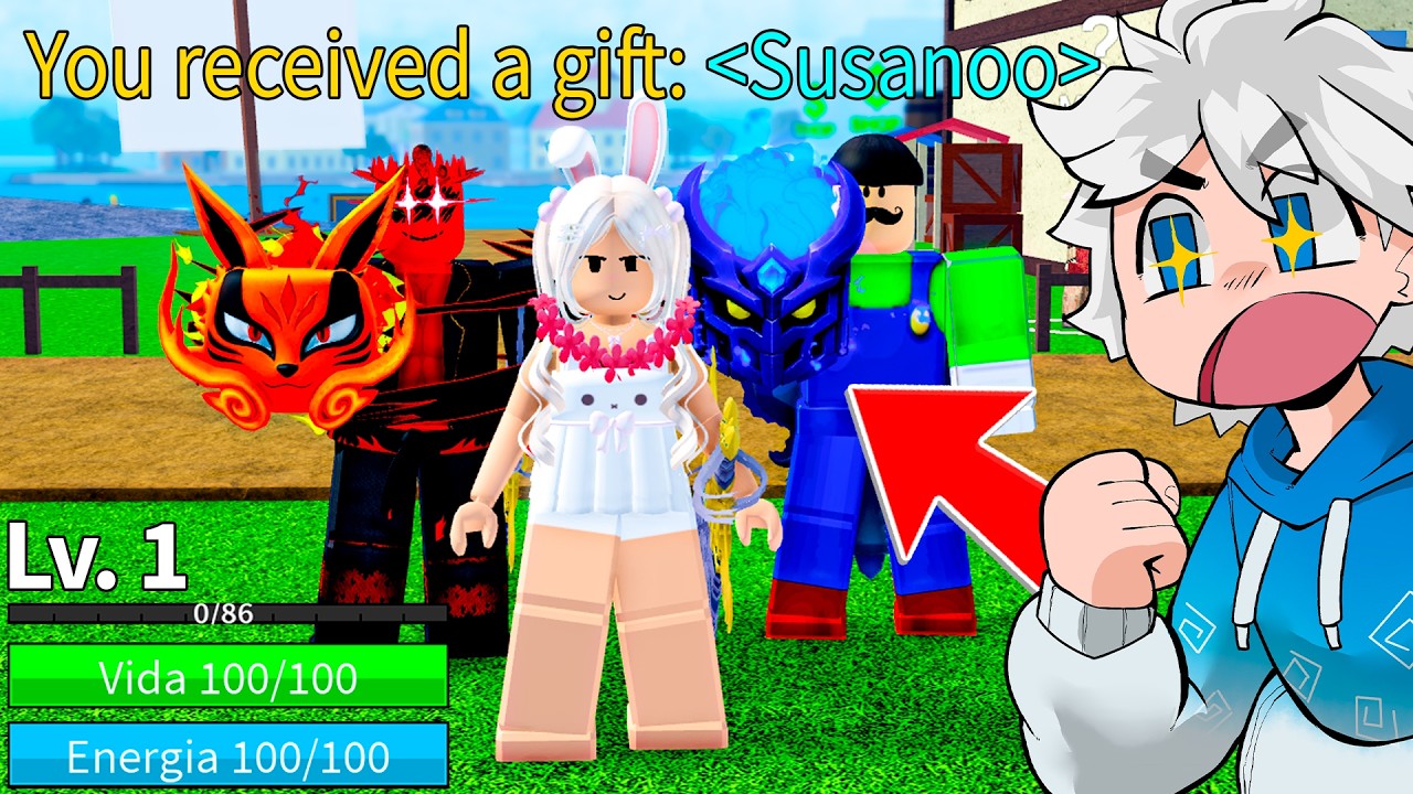 FINGI SER GAROTA PRA GANHAR A NOVA FRUTA DO SUSANOO NO BLOX FRUITS