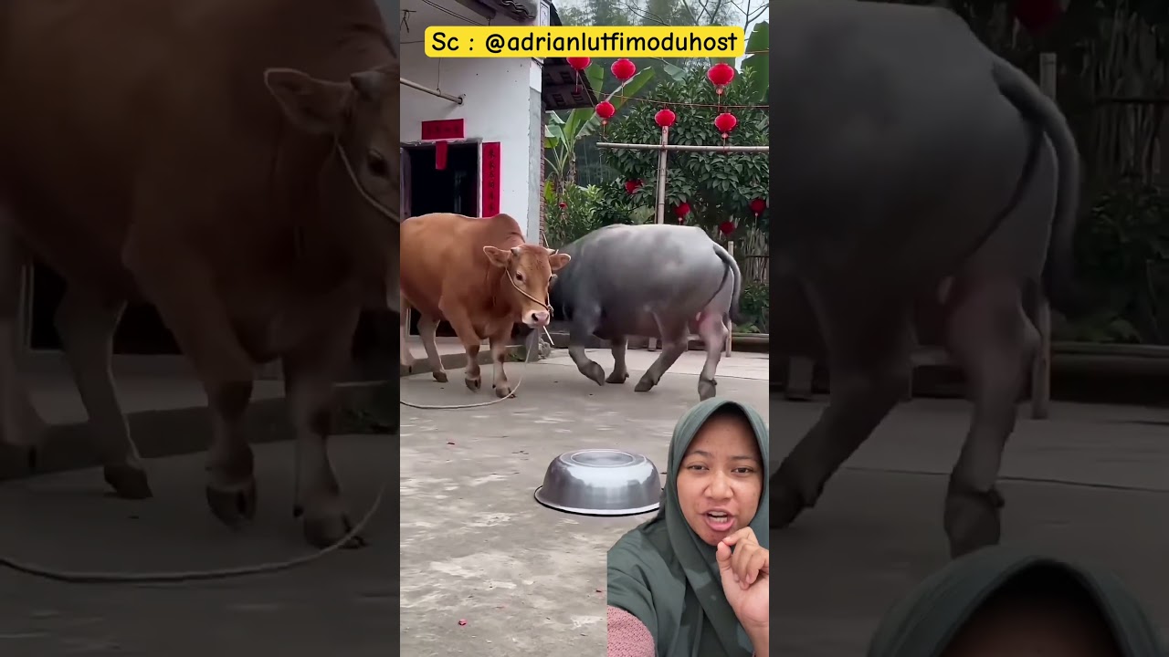 Sapi dan kerbau lagi apa ya, lucu banget‼️ adrianlutfimoduhost