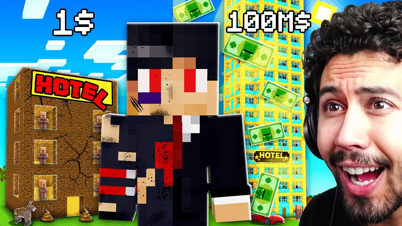 حولت فندق 1$ إلى 1,000,000$ في قرية ماين كرافت !!؟