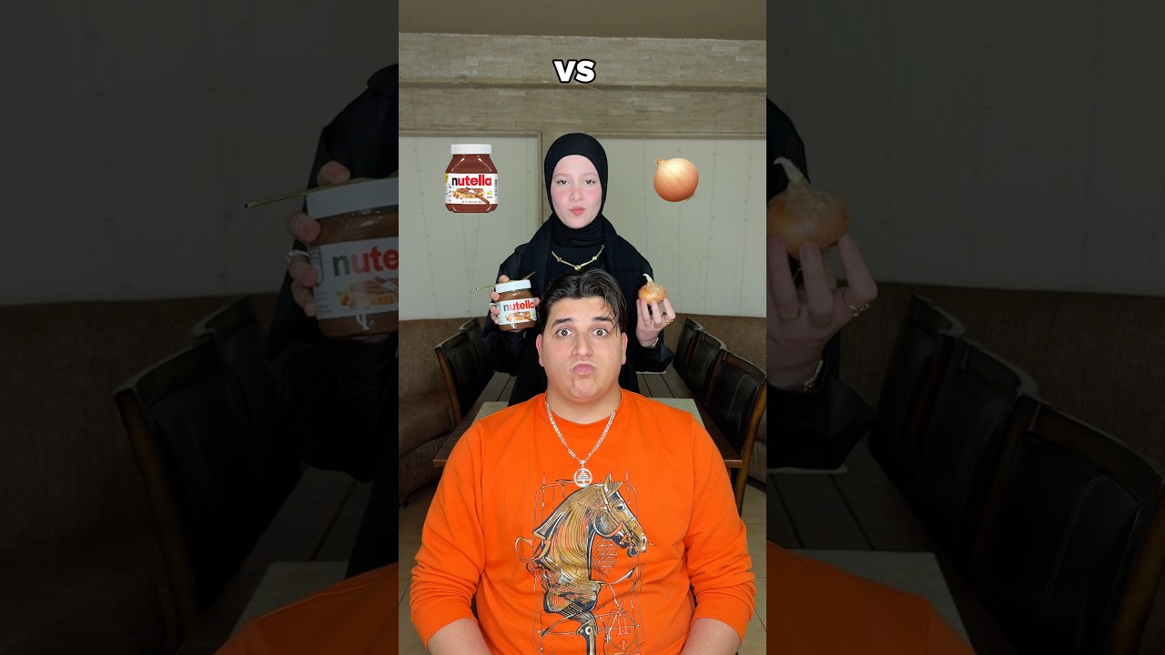 جوزي ما بيعرف شو بدو يختاربصل او نوتيلا:😂