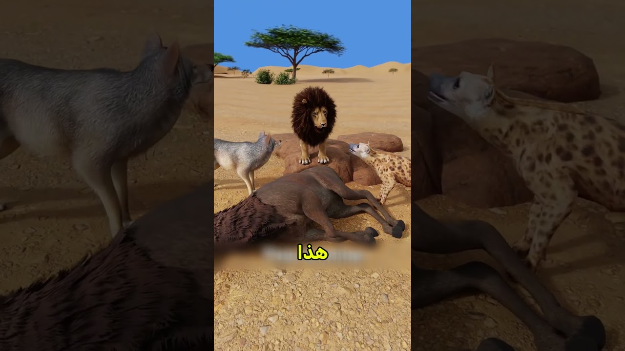 هذي نهاية إلي يصدق الأسد 😨 #shortvideo