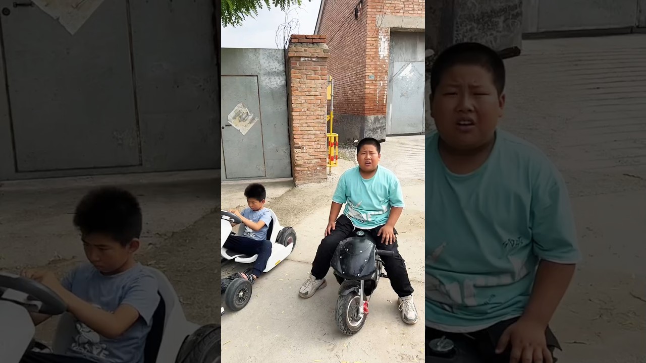 Babaları İki Bisikleti de Tamir Etti, Sonra Büyük Yarış Başladı! 🏍️😱 #shorts