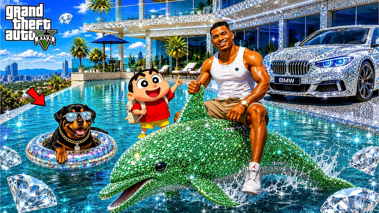 Franklin & Shinchan's Touch Turns Everything Into Diamond In GTA 5! | GTA 5 Telugu Gameplay
