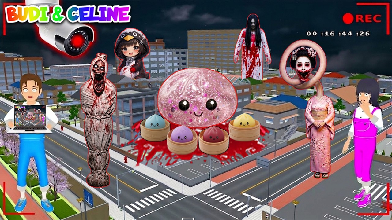 Yuta Mio Panik! CCTV Merekam DUMPLING SQUISHY, POCONG KETUK PINTU, HANTU ROKUROKUBI Di Kota Sakura😱