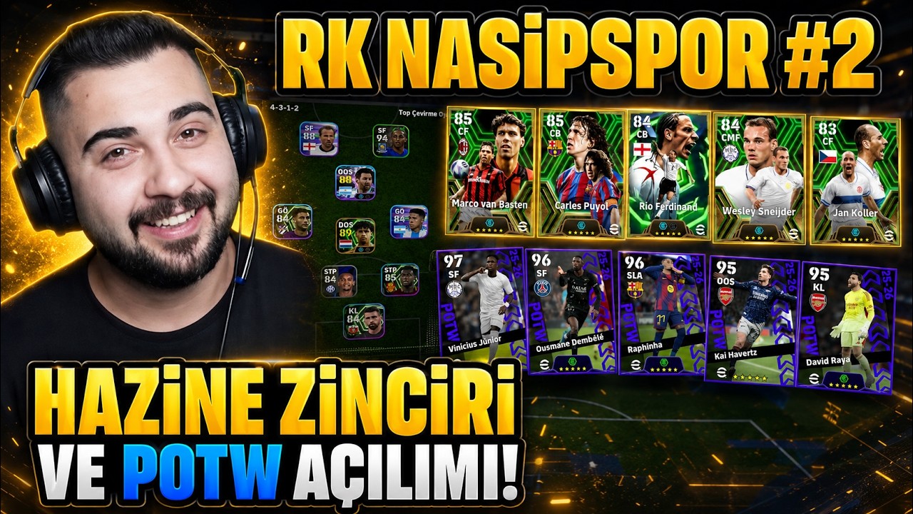 0 TL Hesabıma Hazine Zinciri ve POTW Açılımı! İlk MAÇ! RK Nasipspor #2! eFootball Mobile 2026