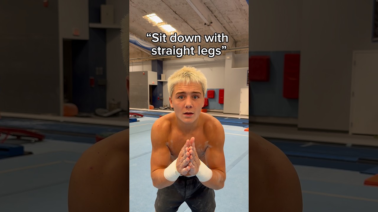 Sitting down with straight legs 😂😭 #gymnast #challenge #sport #olympics #funny